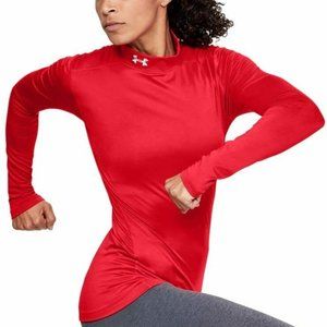 Under Armour Women's ColdGear Authentic Mock Red